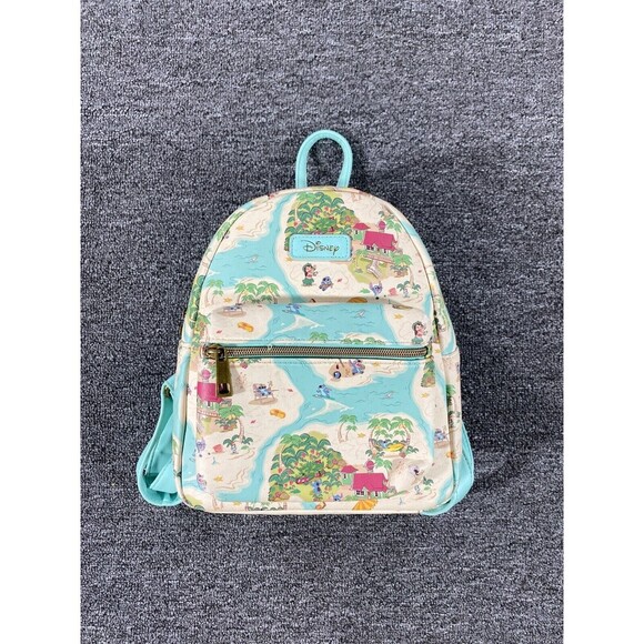 Disney Loungefly Mini Backpack Lilo & Stitch Tropical Hawaiian Islands RARE - Picture 1 of 12